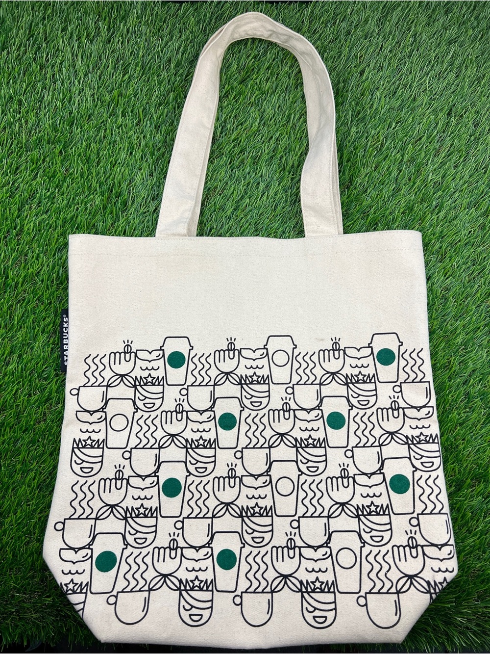Starbucks 2017 Canvas Travel Tote Bag With Siren Coffee Cup Graphic